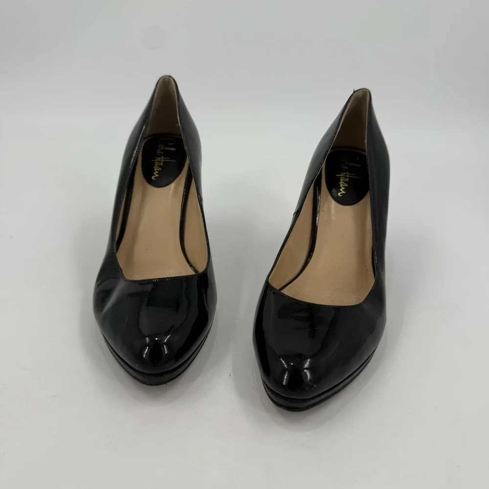 Cole Haan Women's 8B Black Patent Leather Platform Pumps Heels